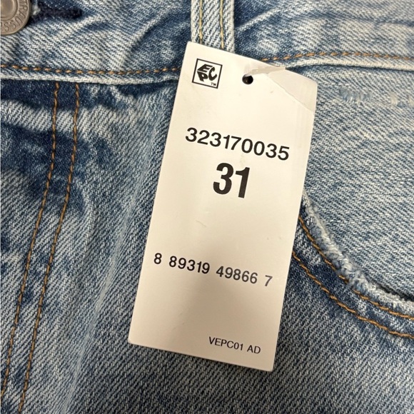 Levi's blue 501 Button Fly Cut Off Distressed summer Jean Shorts size  32 NWT - Picture 2 of 16